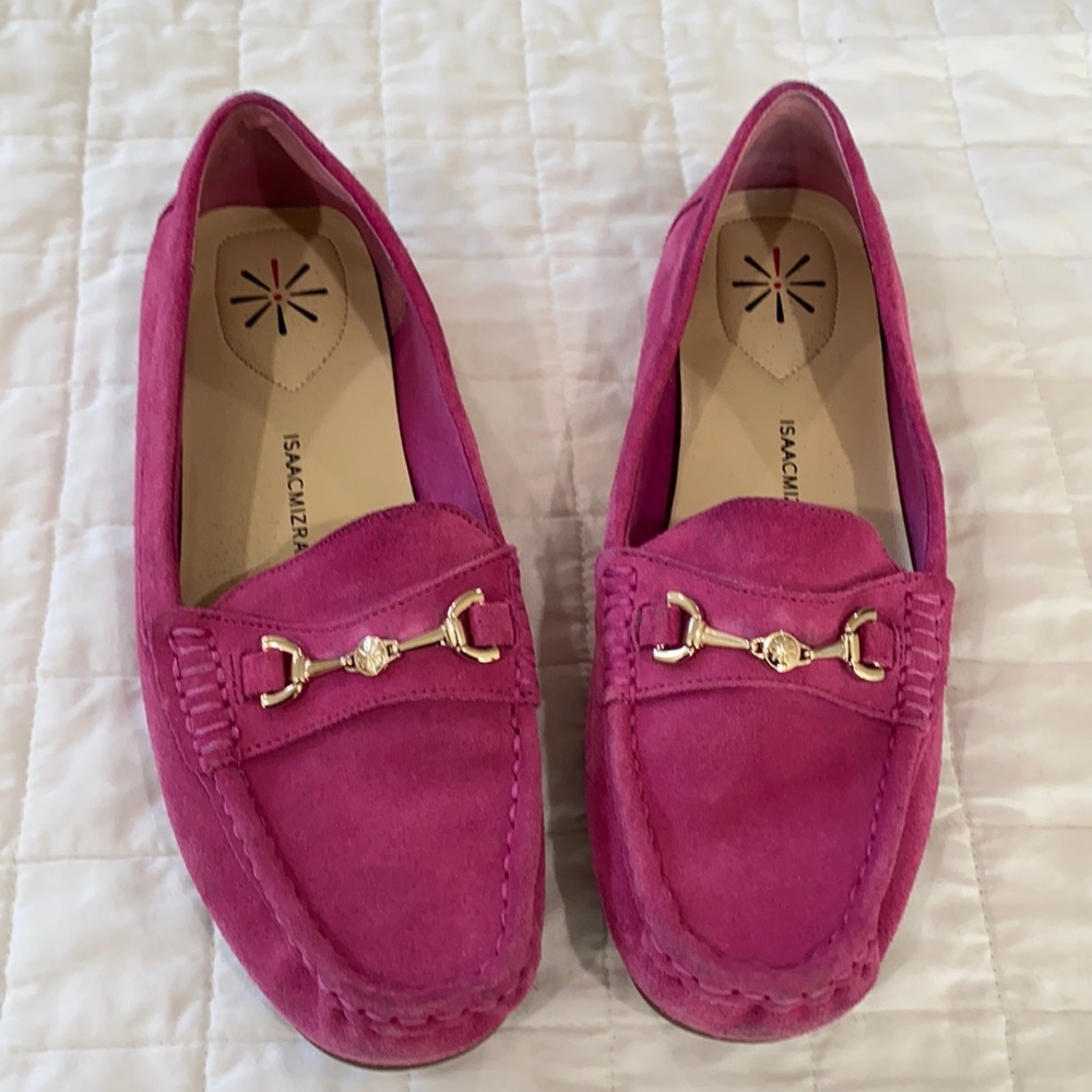 Hot Pink Suede Loafers